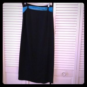 High Waisted Black Vittadini Maxi Pencil Skirt